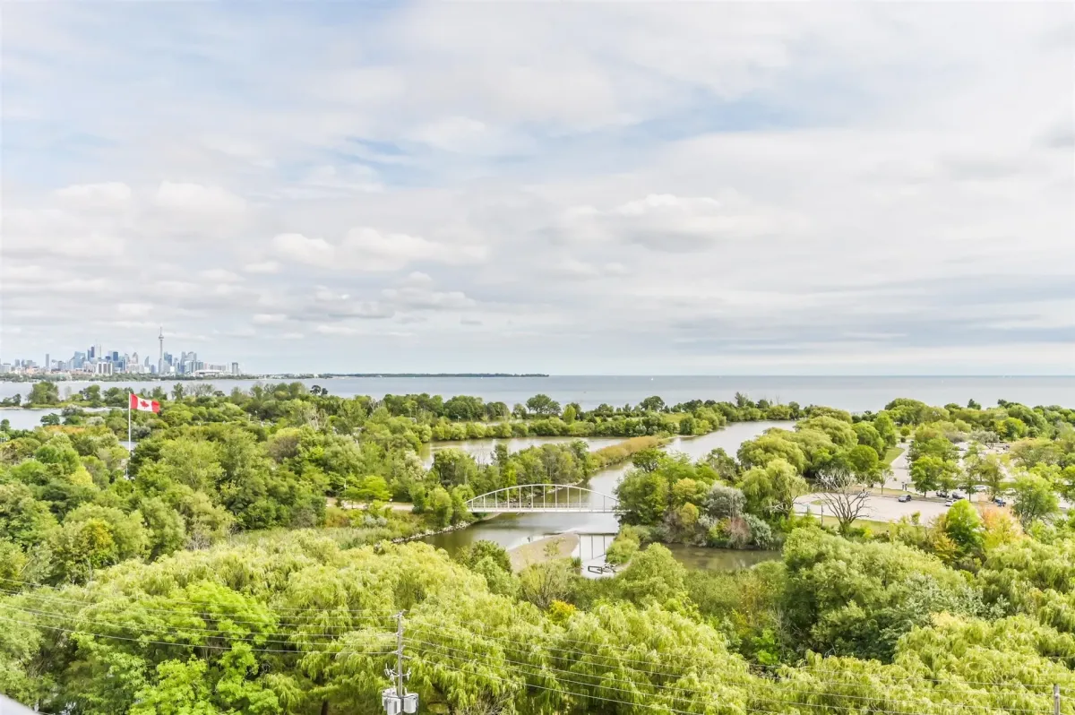 Million dollar green space park and lake view