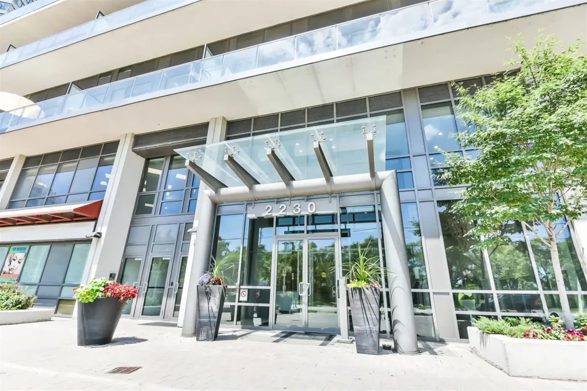 Front Entrance to Beyond the Sea Star Tower at 2230 Lake Shore Blvd W in Etobicoke.