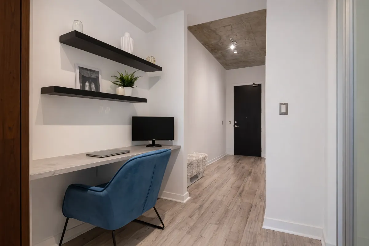 Custom built-in desk in Quad Lofts, unit 305