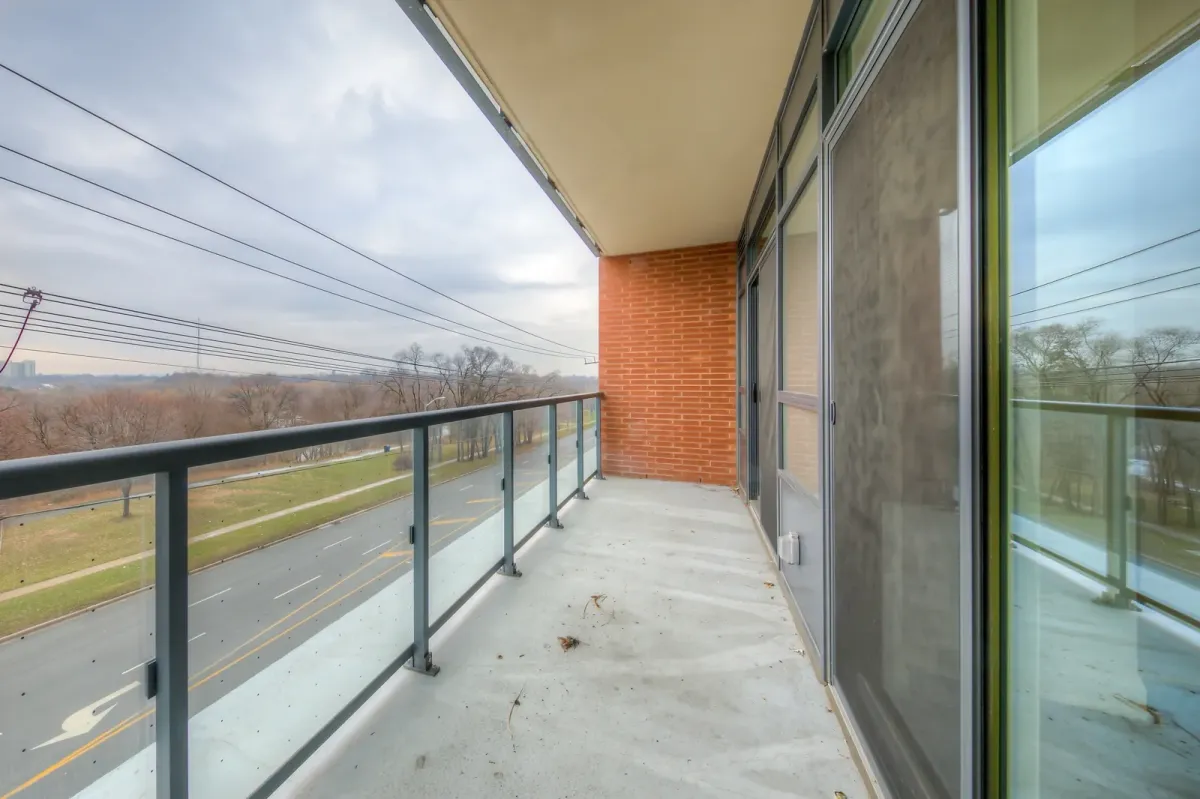 Balcony with park trail view from 25 Fontenay Crt