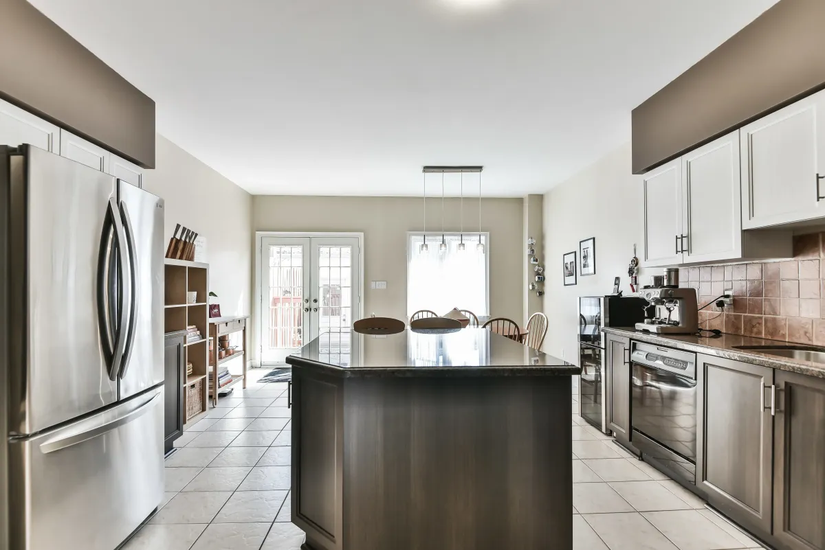 Modern kitchen at 9 Algarve Cres, showcasing the high-end finishes and open layout.