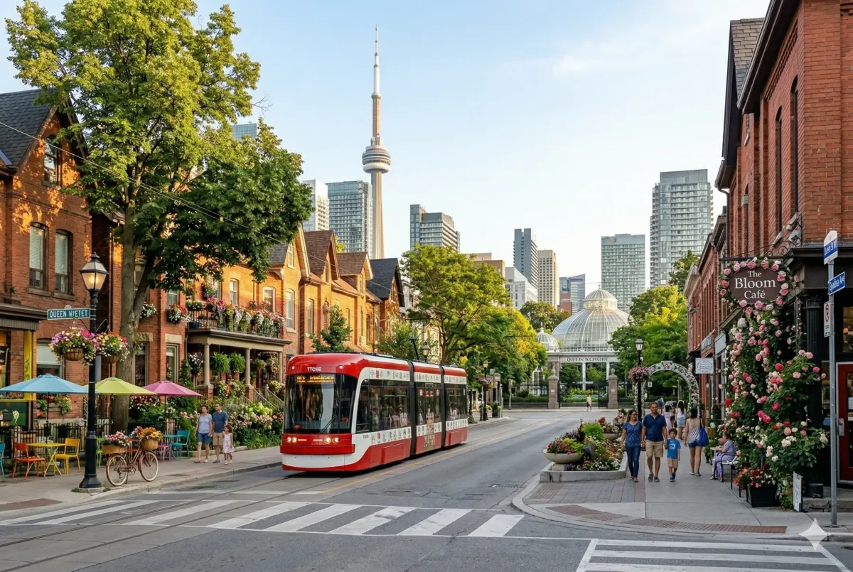 Vibrant street art and murals in Graffiti Alley near Queen Street West, showcasing Toronto’s world-renowned urban arts scene.