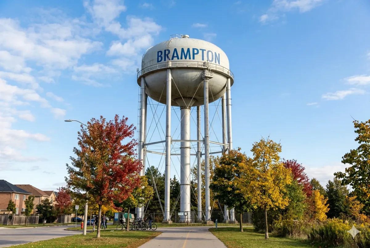 Historic Snelgrove water tower in north Brampton, a former local landmark at the corner of Mayfield Road and Cresthaven Road
