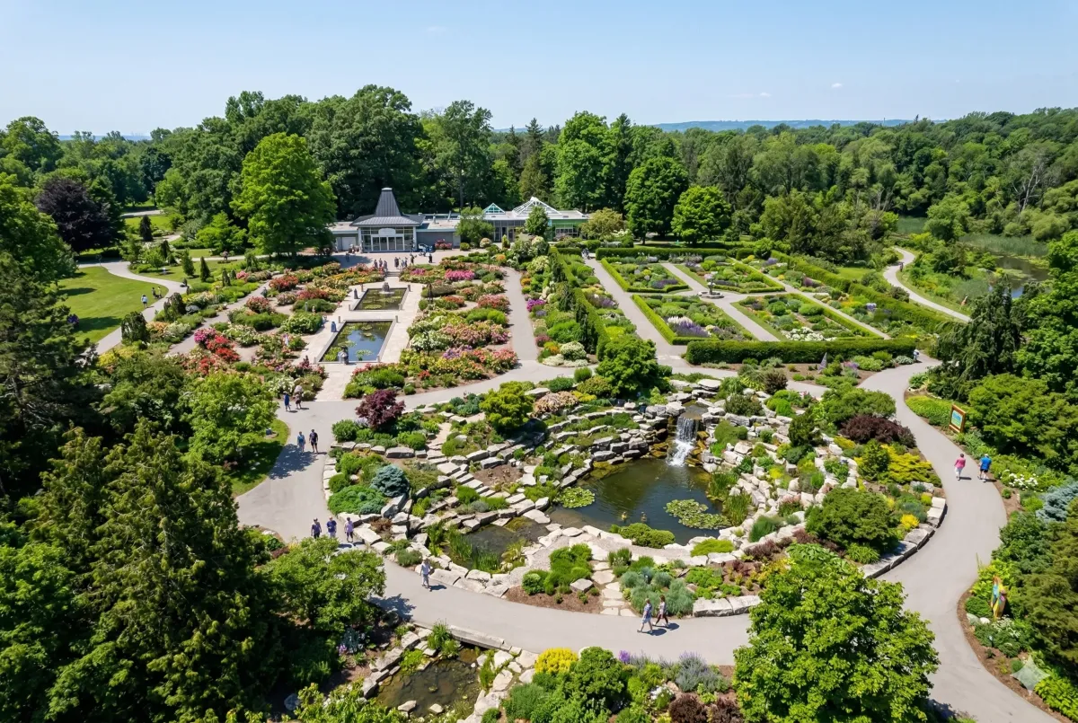 Aerial view of the Royal Botanical Gardens (RBG) in Burlington Ontario