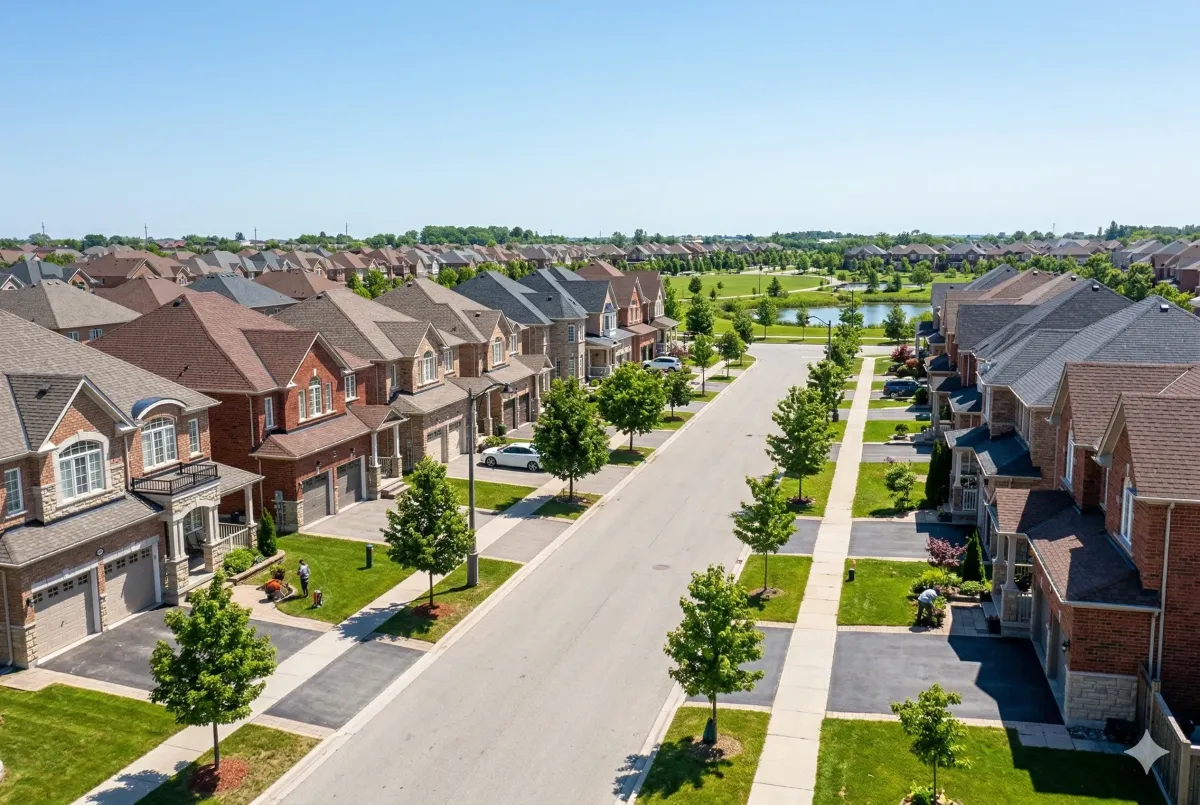 Luxury estate home in the Vales of Castlemore, Brampton, featuring a natural stone facade, grand archways, and a triple-car garage on a premium half-acre lot.