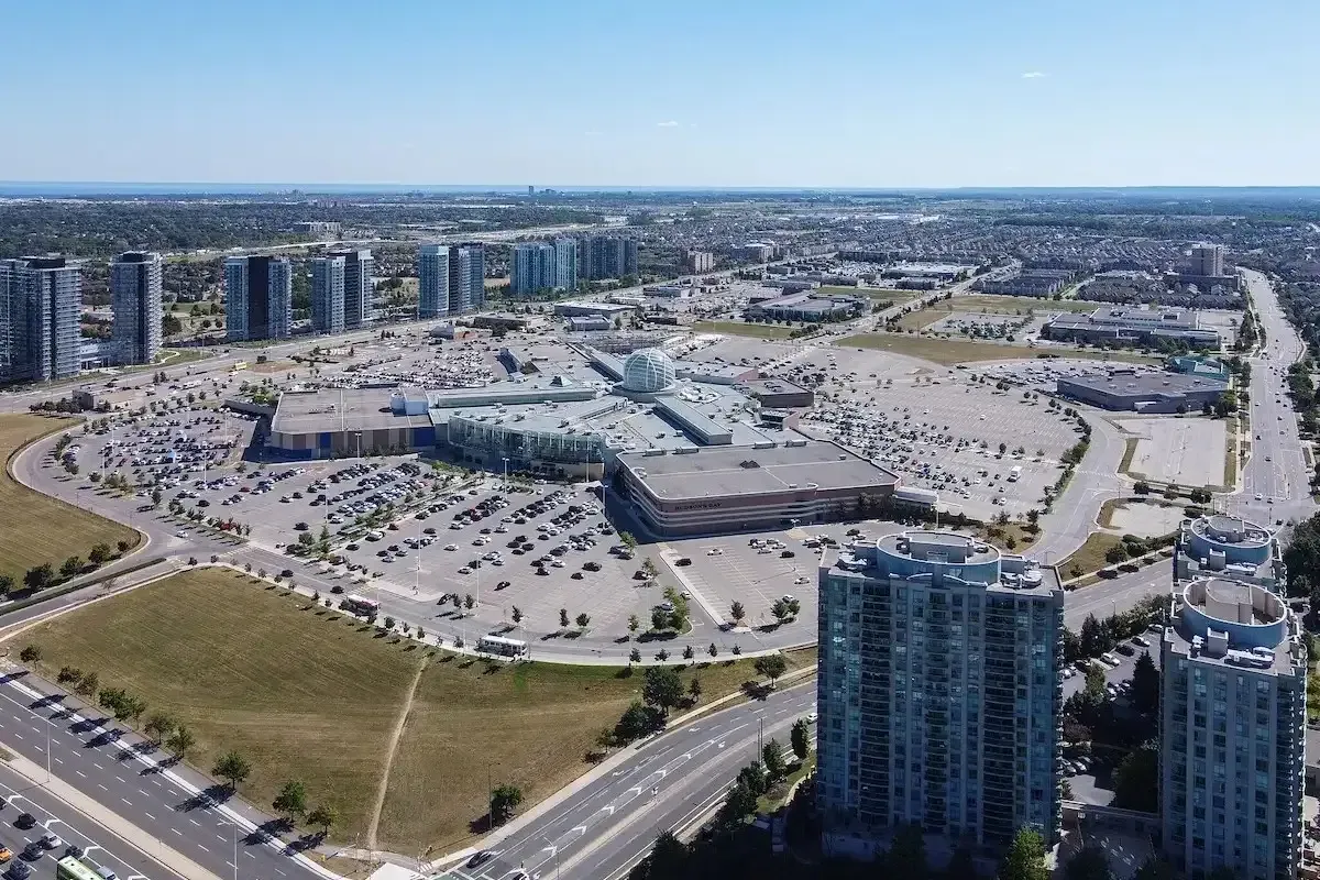Modern high-rise condominiums and residential area in Central Erin Mills.