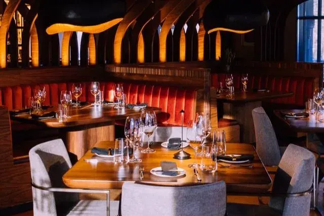 Elegant table setting and interior decor at The Park Bistro in Mississauga.