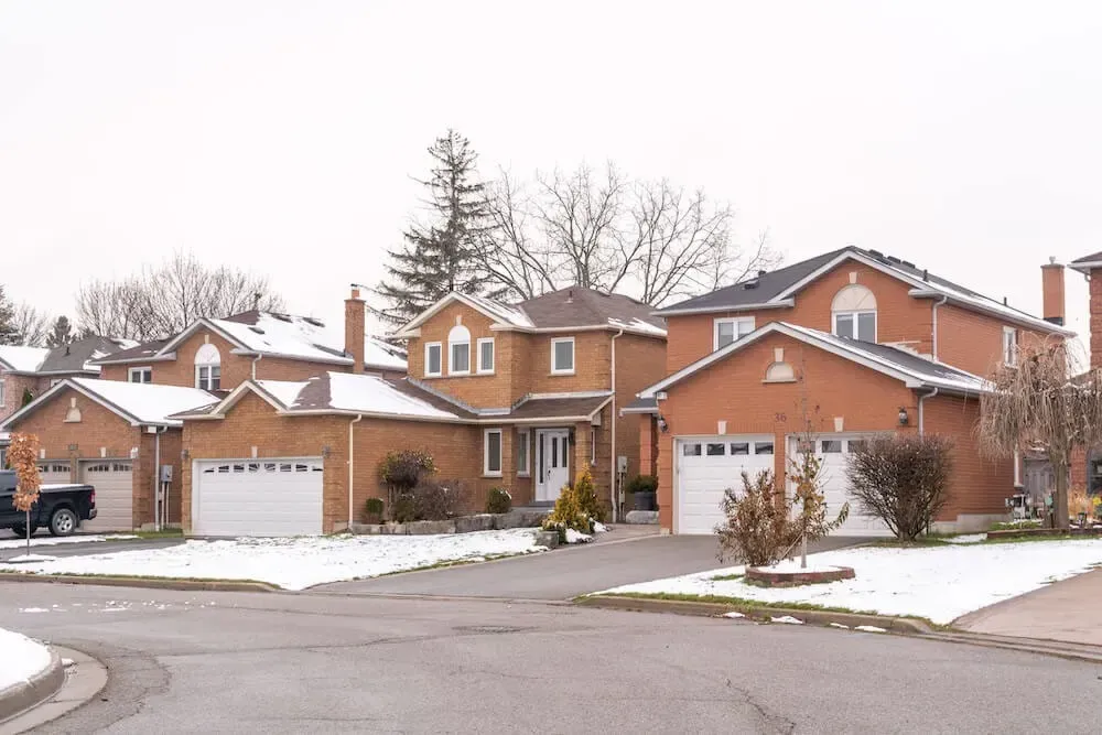 Suburban family homes in the Pringle Creek community of Whitby, Ontario.