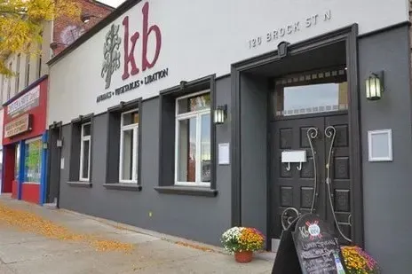 The modern exterior of KB Food, a top-rated destination for fine dining in Whitby.