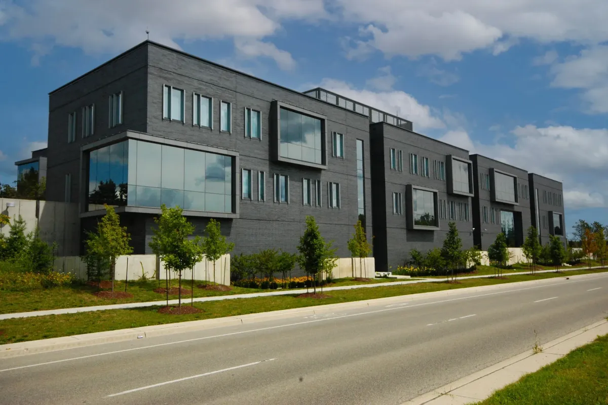 Modern residential building with unique architectural design in Westmount.