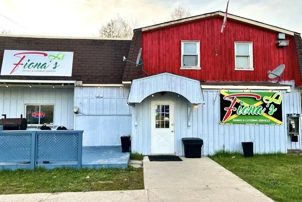 Storefront of Fiona's Cuisine, a local favorite for authentic dining in Caledon.