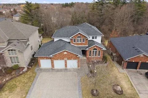 Aerial view of a premium executive home in the sought-after Clemens Mills neighborhood.