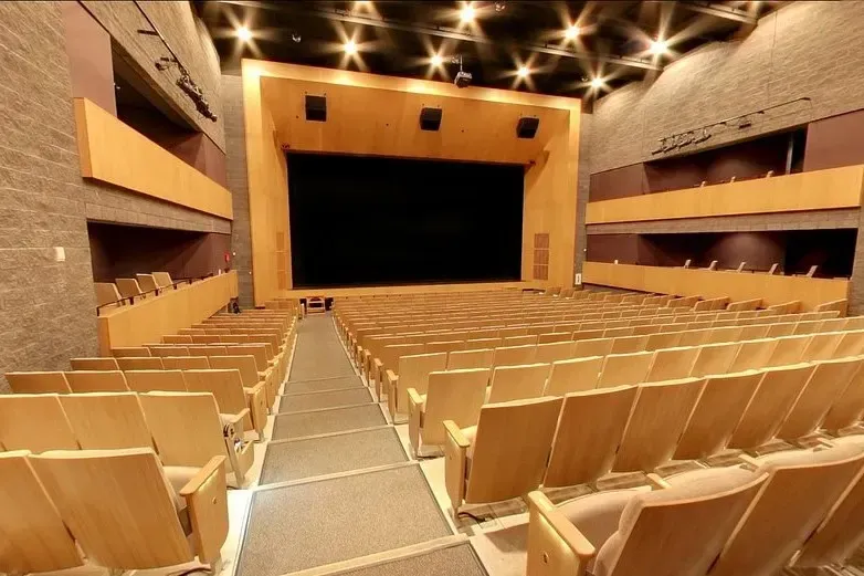 Interior view of the modern Mattamy Auditorium at the Hamilton Family Theatre in Cambridge Ontario.