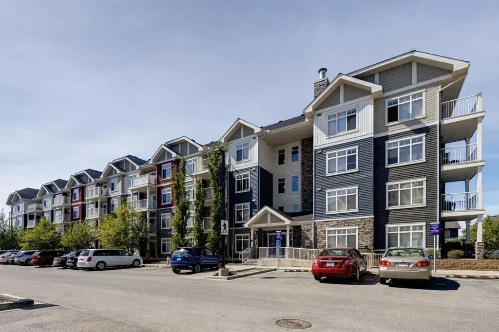 Large-scale modern apartment complex in the Skyview Ranch community of NE Calgary.