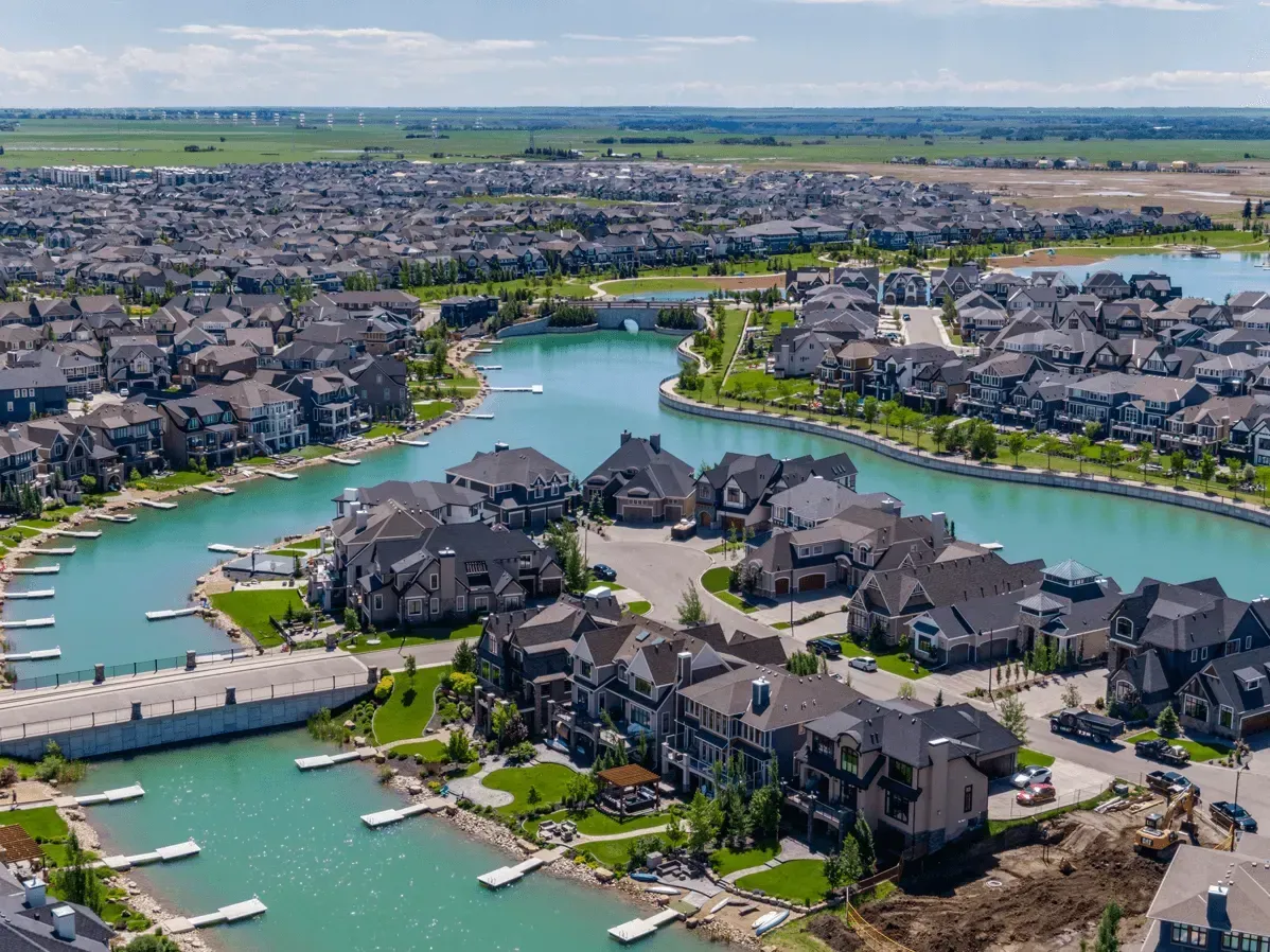 View of the man-made lake and residential docks in the award-winning Mahogany community.
