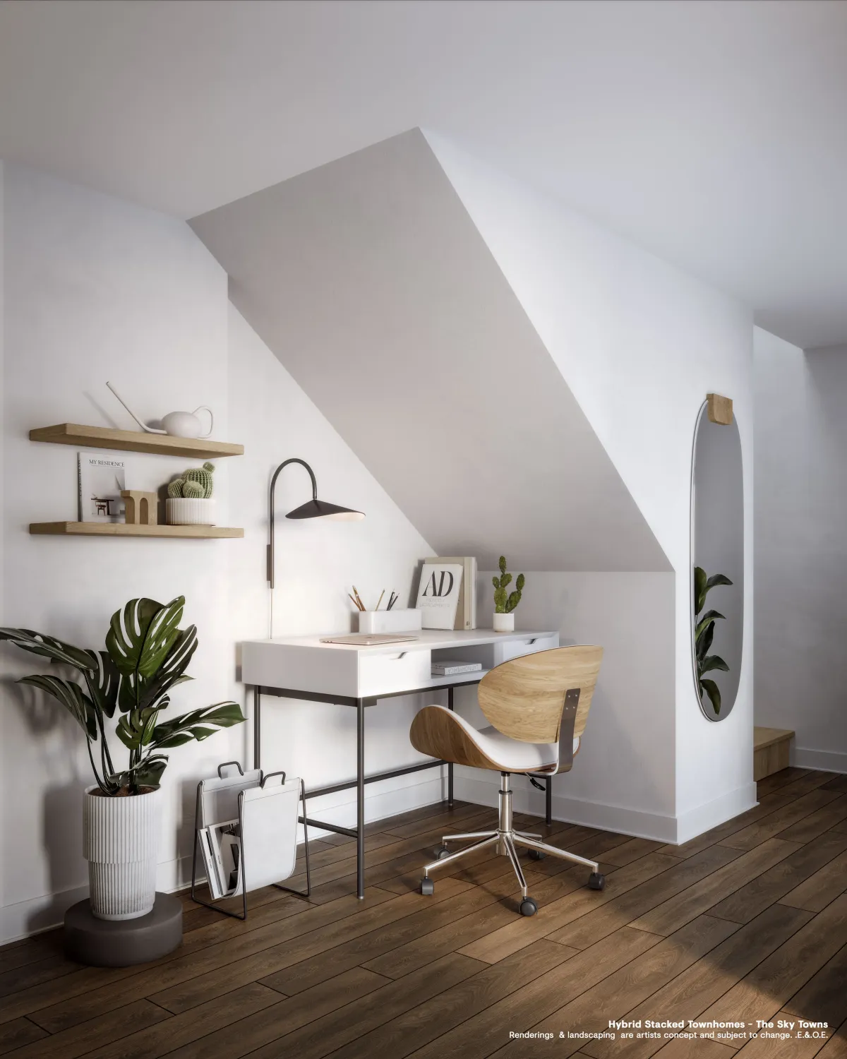 Functional built-in home office workspace in a Westshore at Long Branch townhome unit.