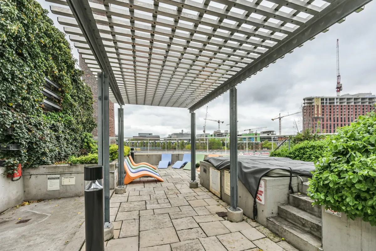 Alternative wide angle of the professional-grade fitness facility at 61843 Hanna Ave.