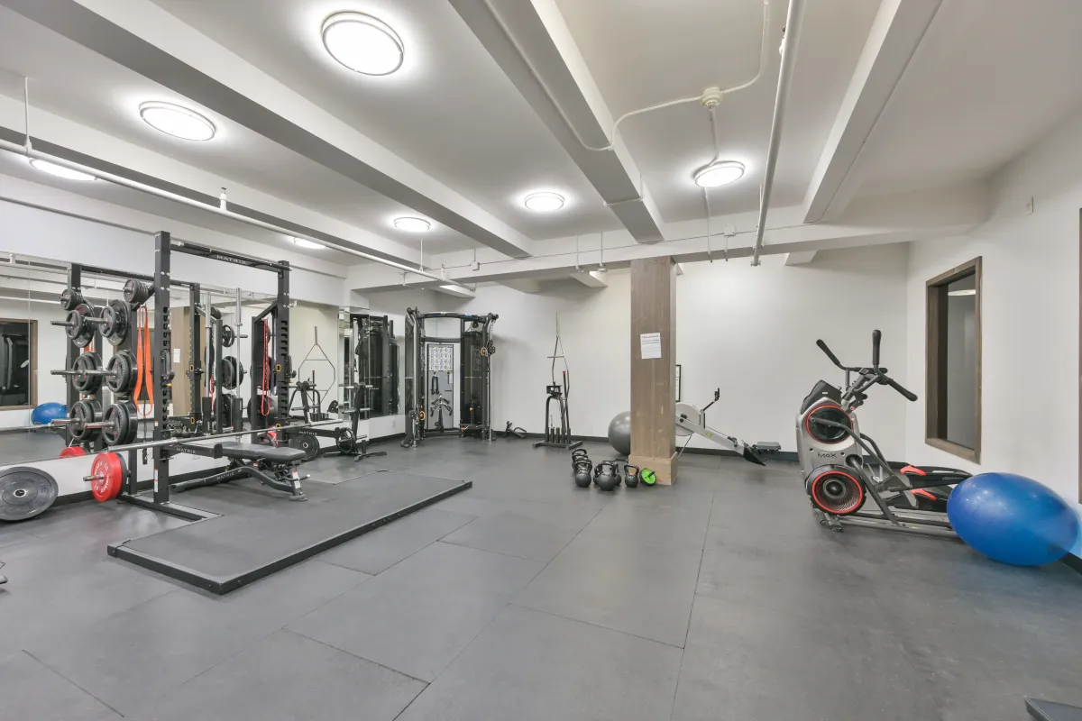 Fully equipped building fitness centre and gym facility at 61843 Hanna Ave.