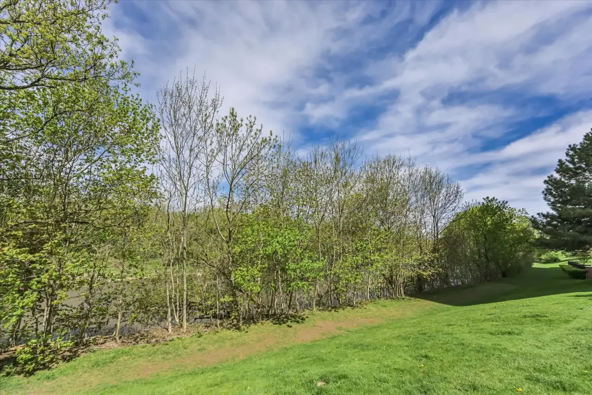 Lush green trees and grass areas on the grounds surrounding the 240 Scarlett Rd #912 condominium complex.