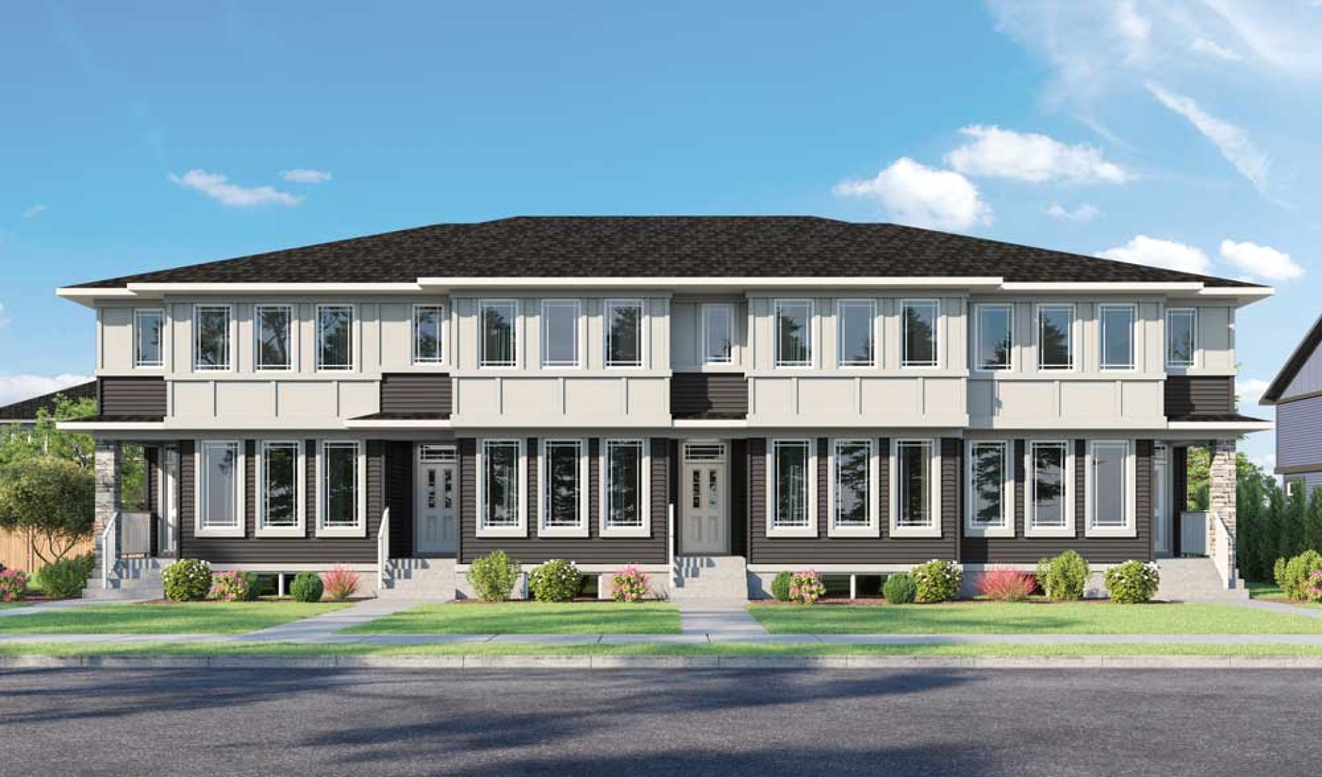 1296 Alpine Avenue SW, front exterior elevation render of the Vilano two storey detached laned home in southwest Calgary