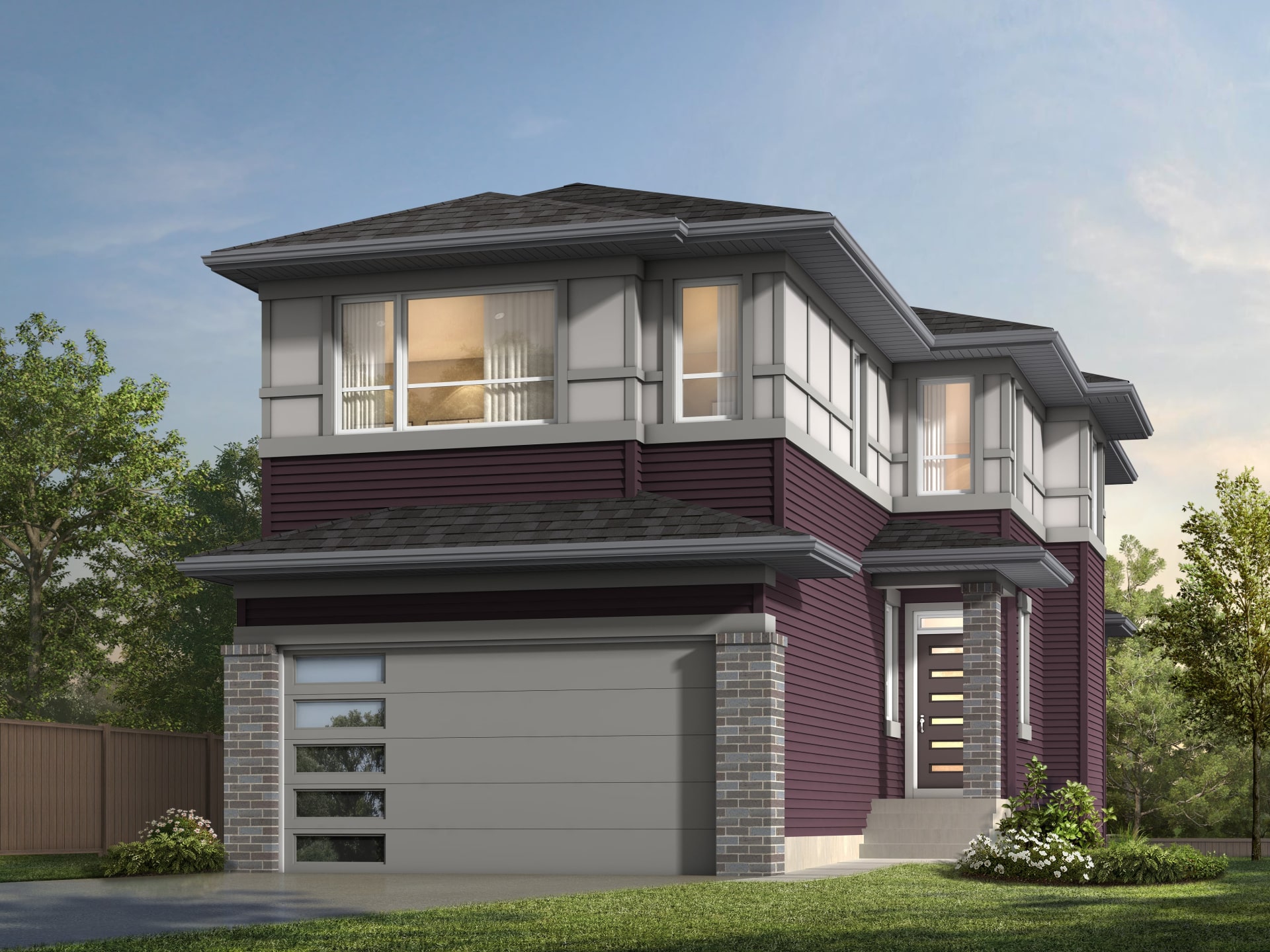 1296 Alpine Avenue SW, spacious primary bedroom suite interior within the Delta II paired home model by Shane Homes