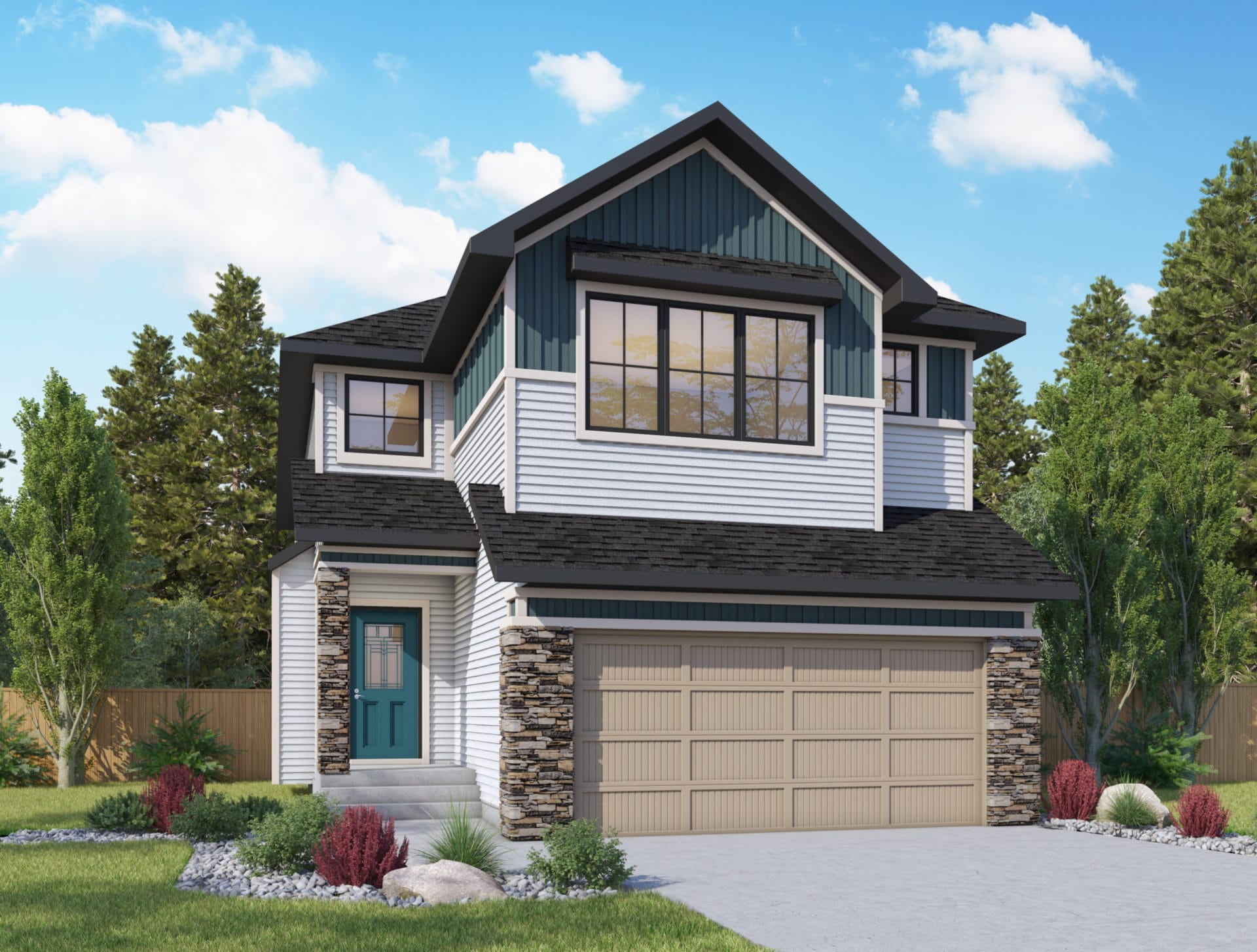 1296 Alpine Avenue SW, architectural floor plan layout for the Kingston laned home model by Shane Homes in Vermilion Hill Calgary
