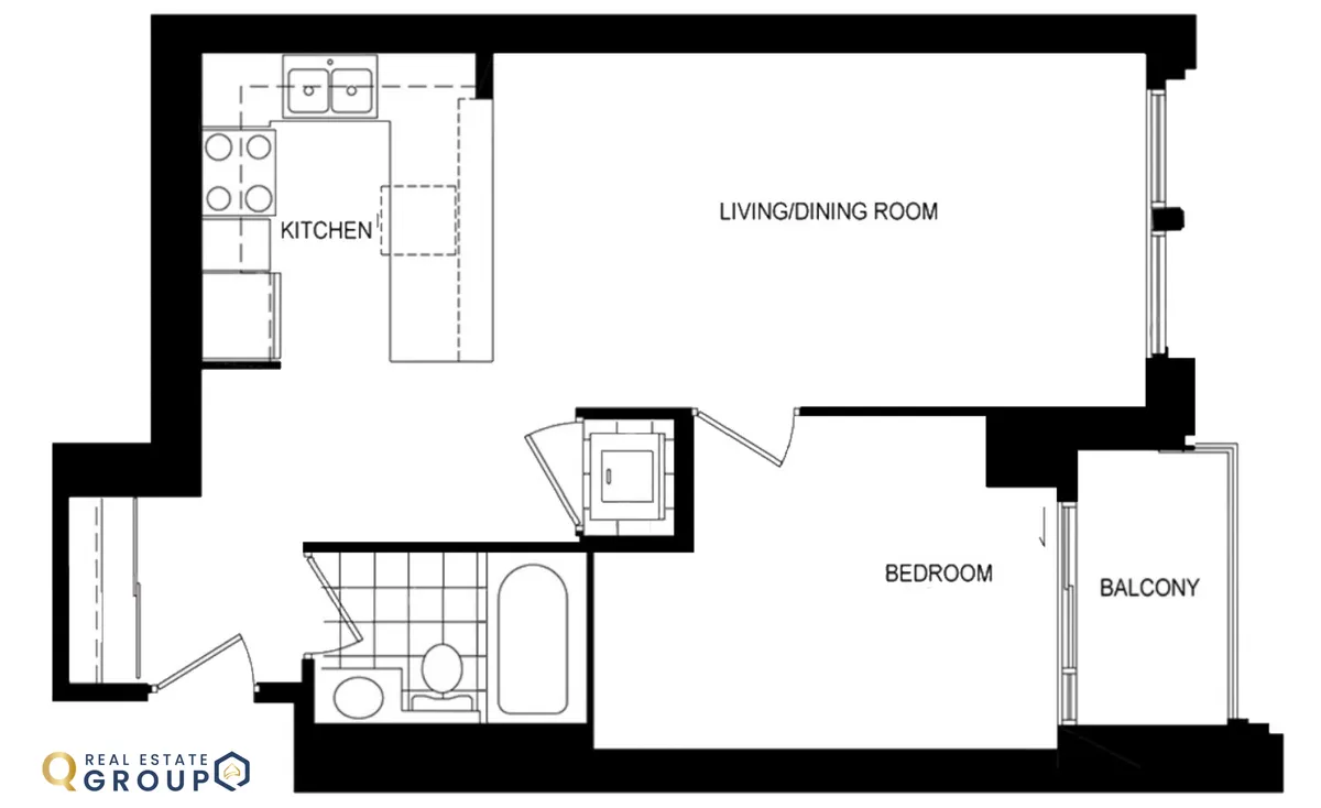628 Fleet St #1311 detailed architectural floor plan layout