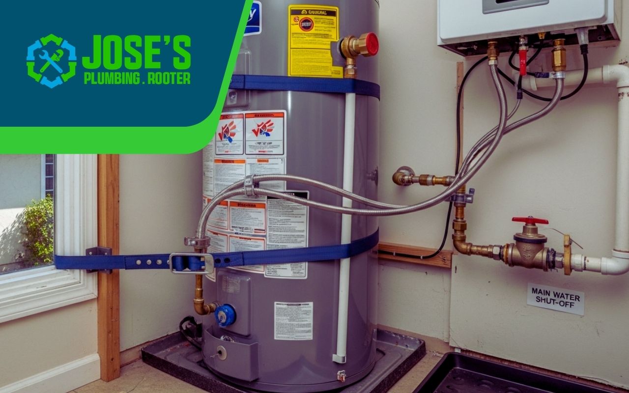 earthquake plumbing preparation Palo Alto with secured water heater