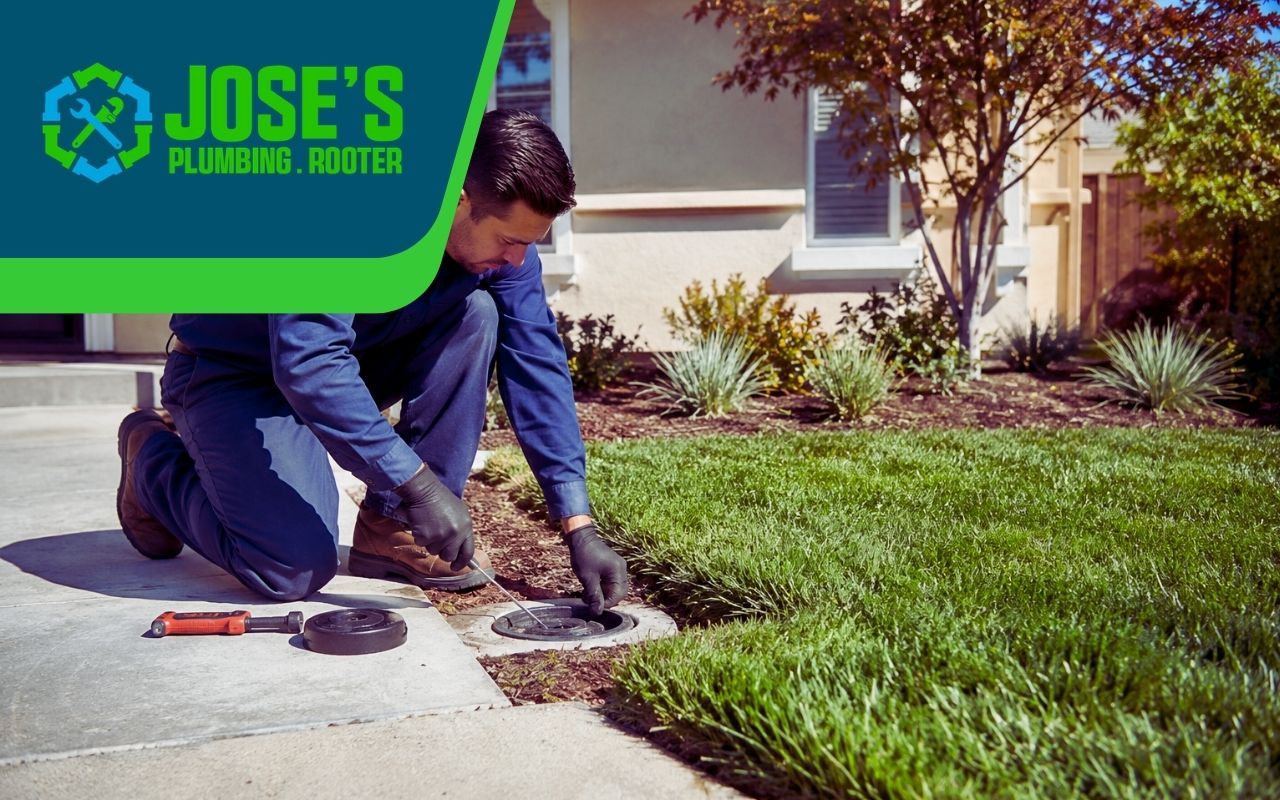 sewer cleanout location in Sunnyvale near a front yard