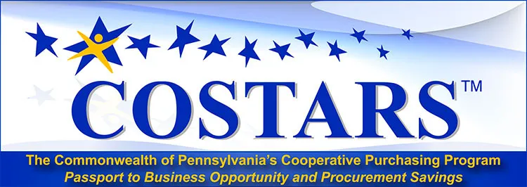 The COSTARS logo, featuring a string of blue stars, with one accentuated golden one.