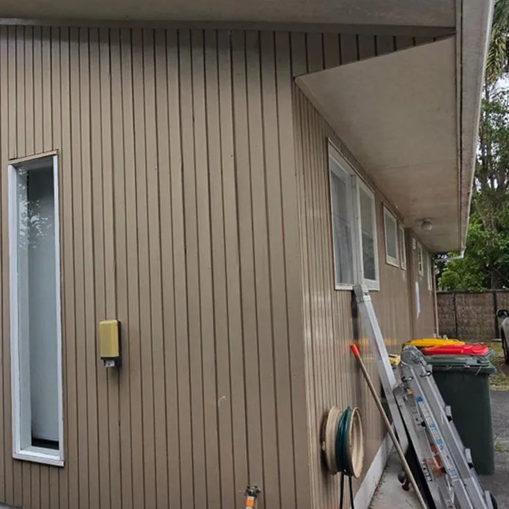 vertical timber cladding with fresh stain