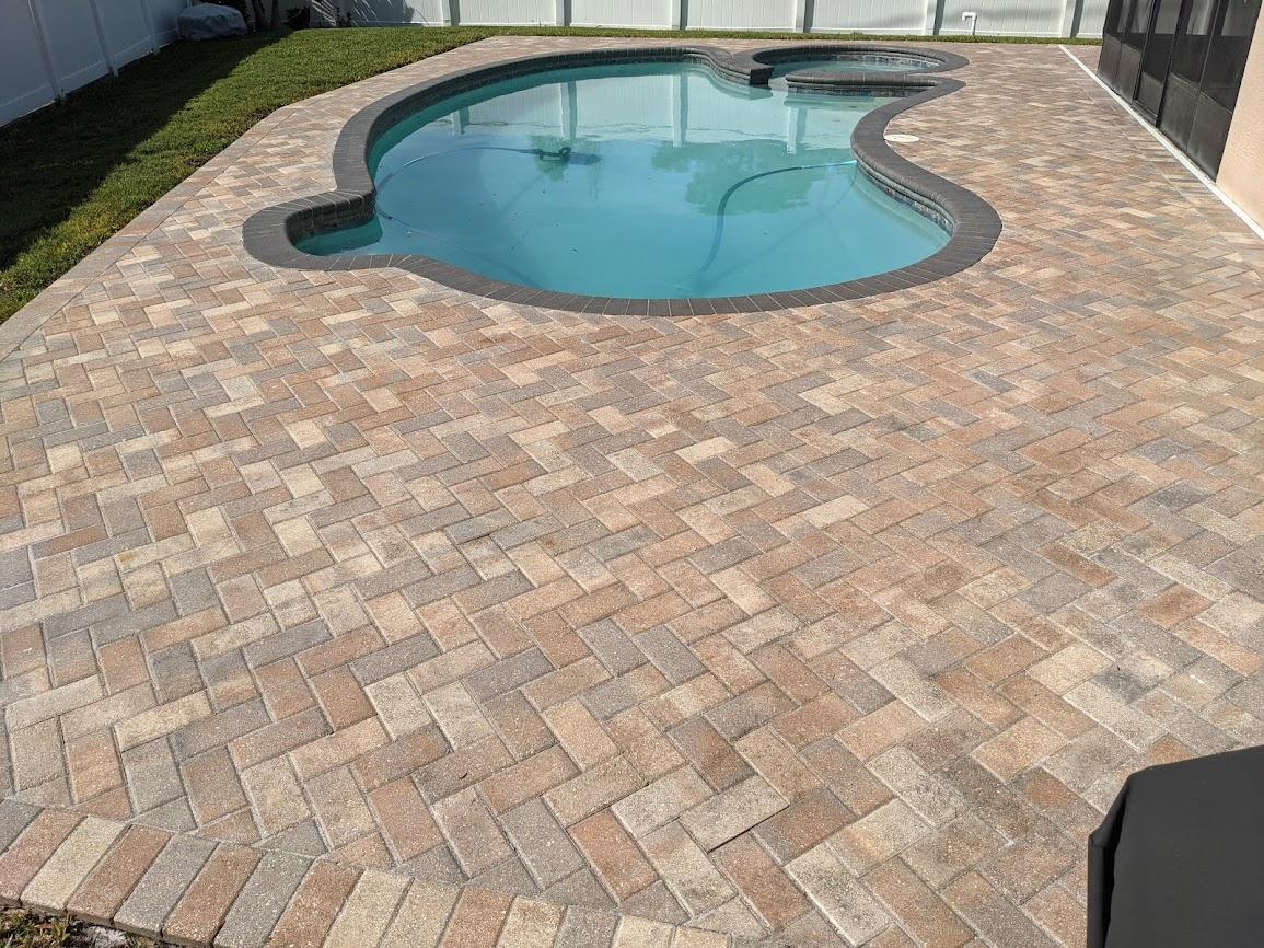 Paver pool deck