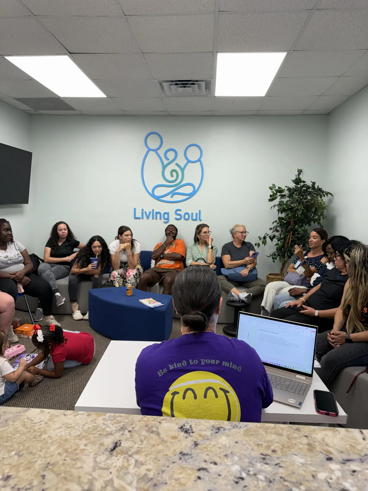 Living Soul clinical team collaborating during a staff training and professional development session
