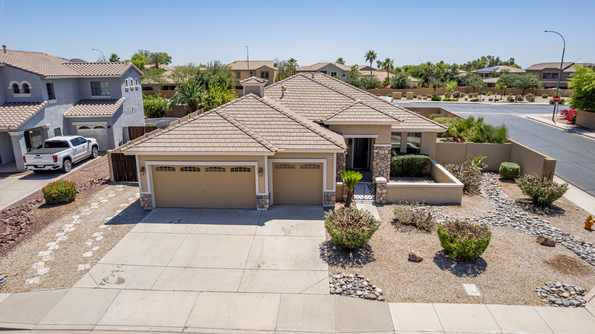 Backyard exterior of 10162 E Theorem Dr in Mesa, Arizona
