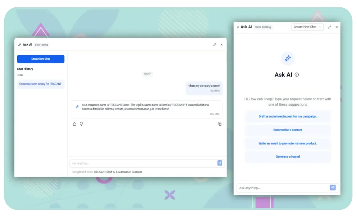 TRIGGANT AI staff support