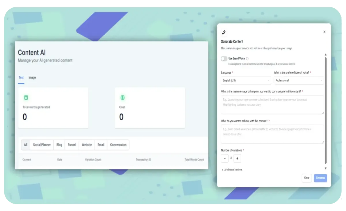 TRIGGANT AI contnt creation