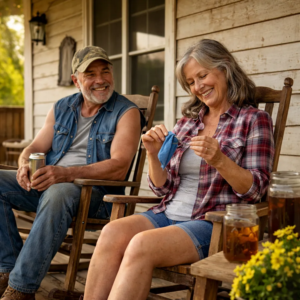 Senior reviewing benefits brochure at home