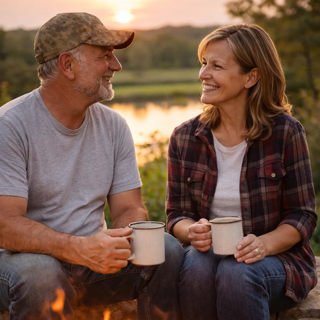 Senior reviewing benefits brochure at home