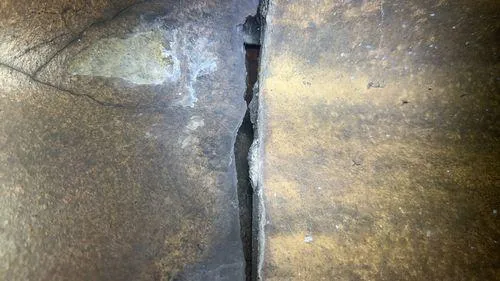 Chimney with damaged mortar joints