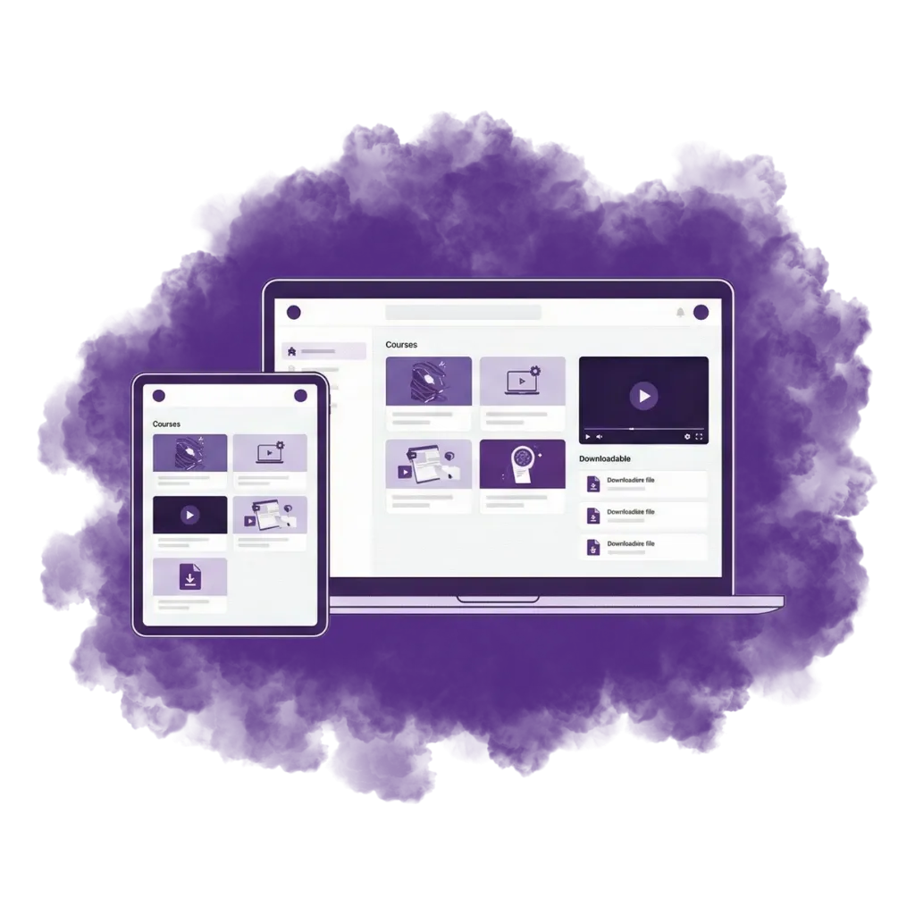 Kianis Client Portal- mockup in purple