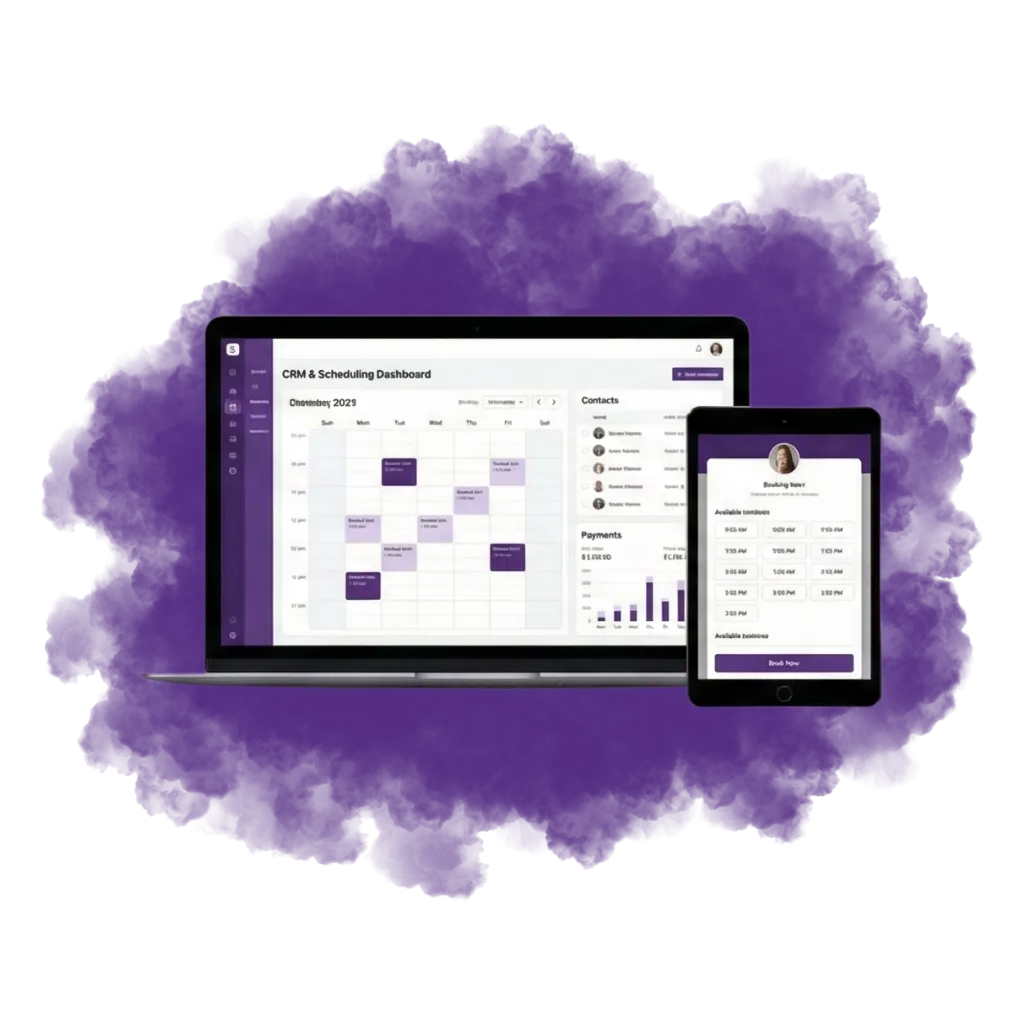 Kianis CRM Calendar mockup in prple