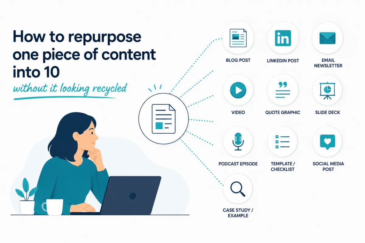 illustration for how to repurpose content blog post