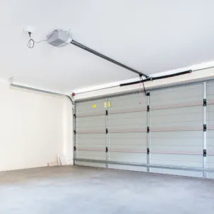 A garage door interior