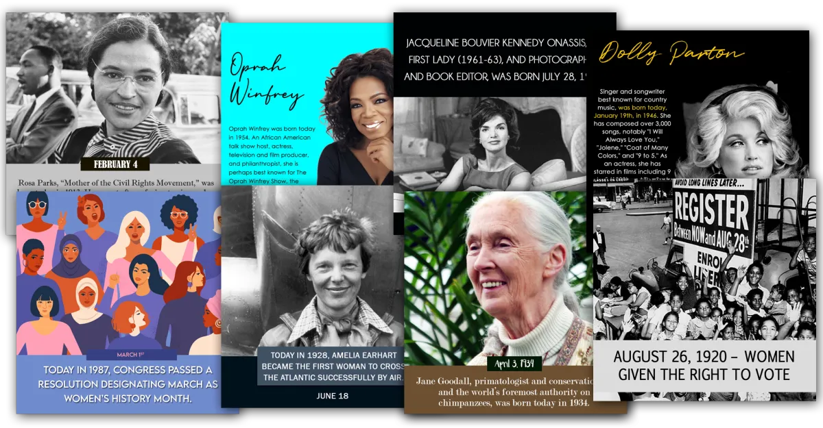 Sample Posts for Women's History