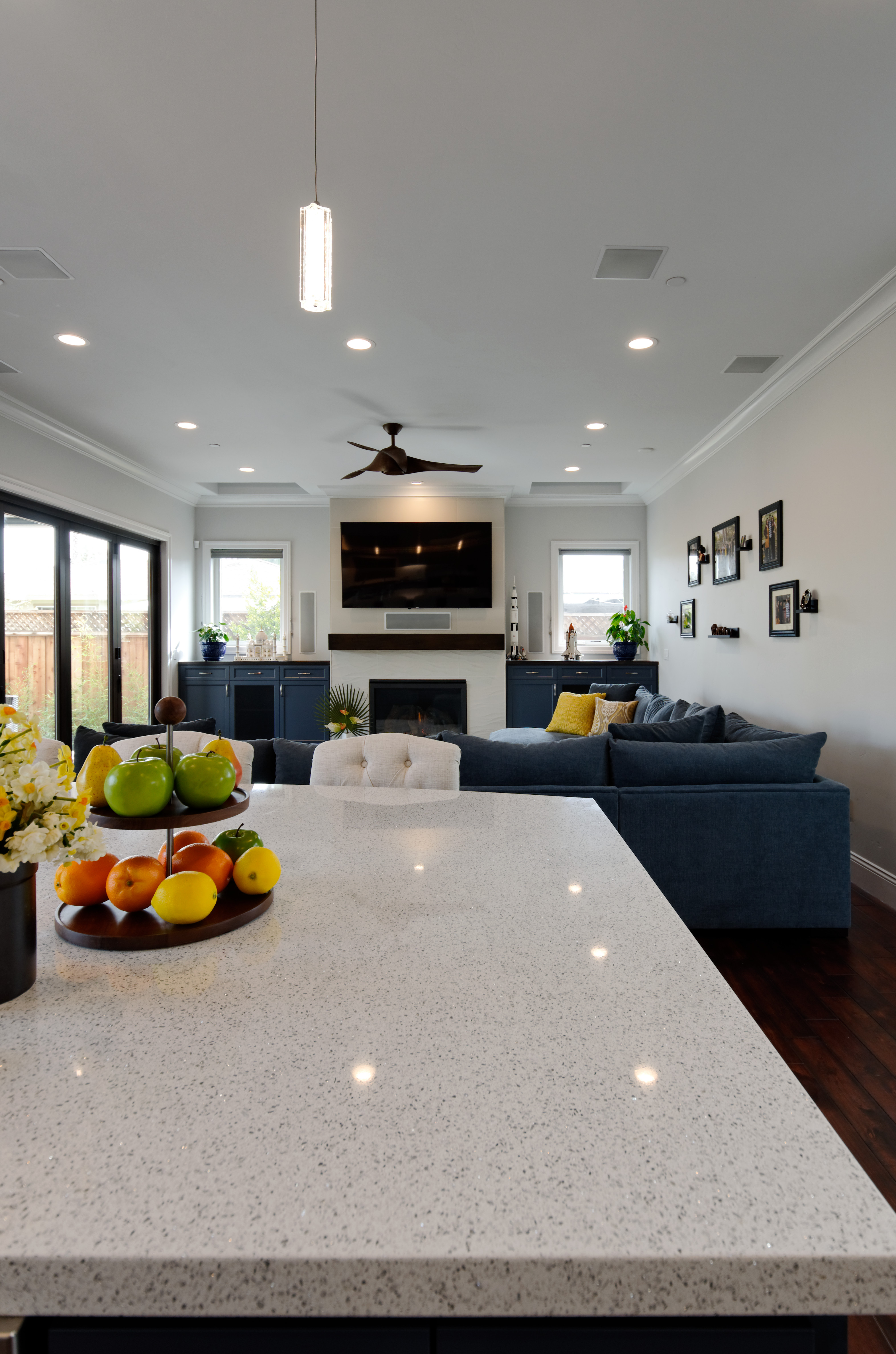 Campbell Custom Home TV Room Fireplace