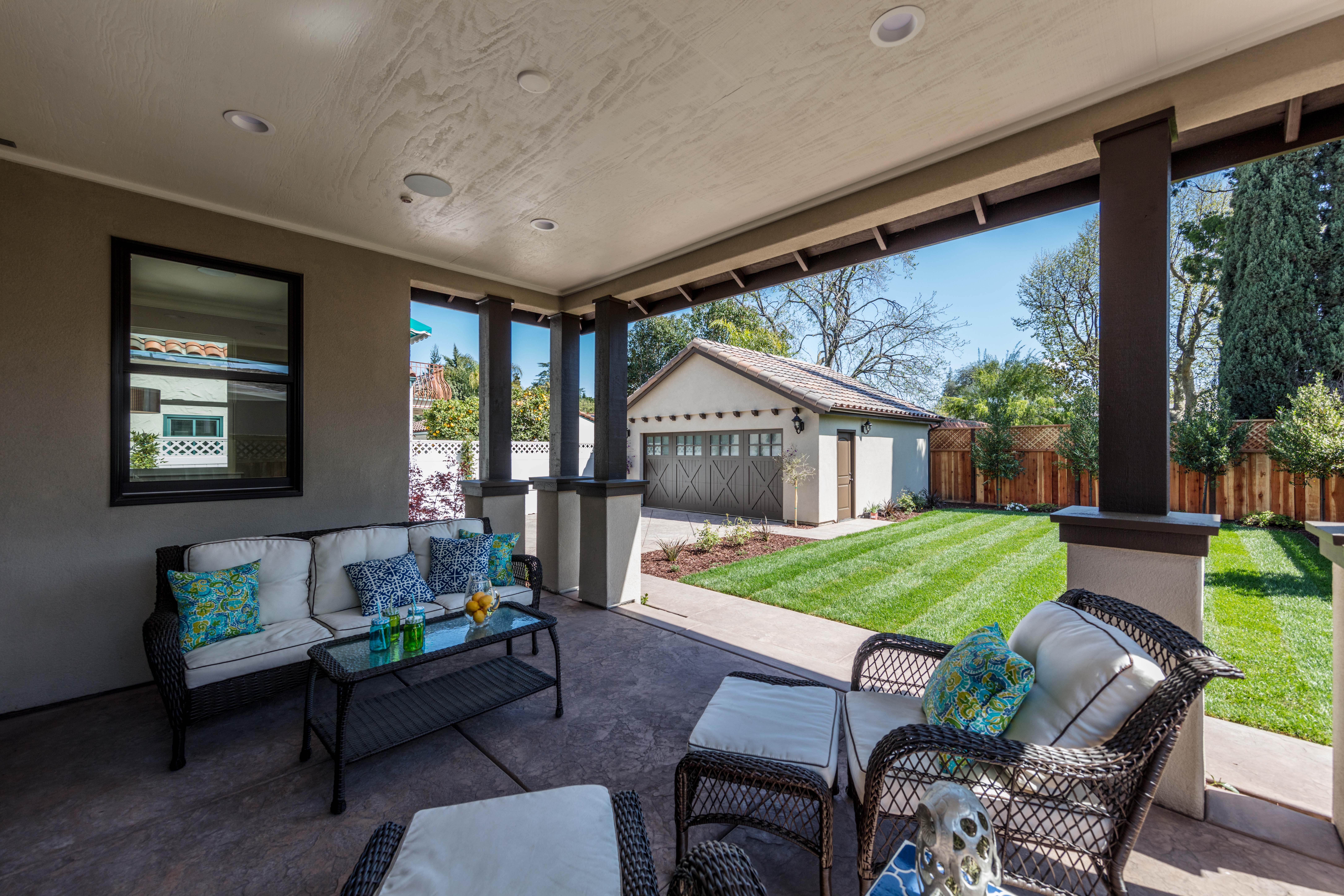 San Jose Custom Home Back Porch