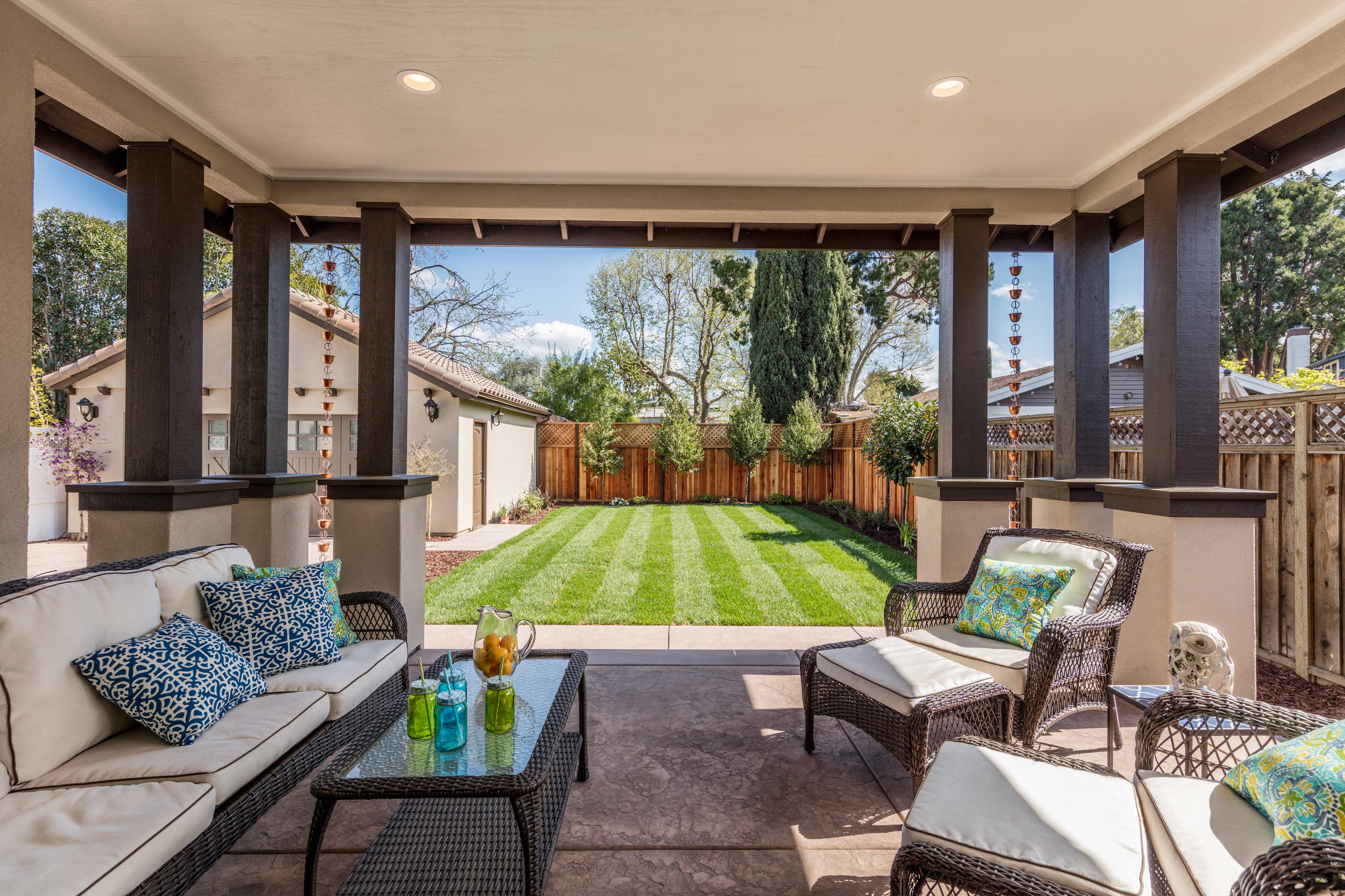 San Jose Custom Home Backyard