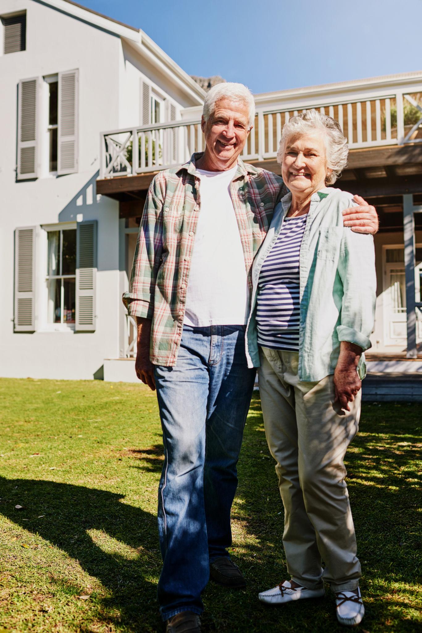 Active seniors enjoying their beautiful Denver home