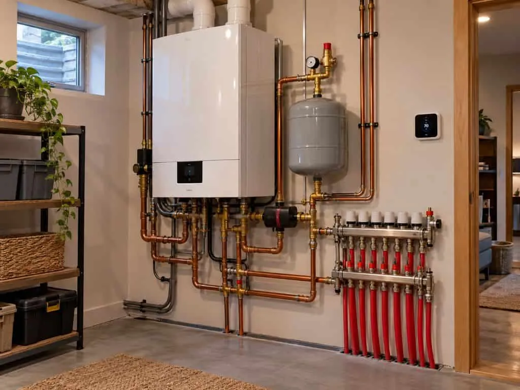 Wall-mounted boiler and radiant heating system for Heating Repair Layton, UT service