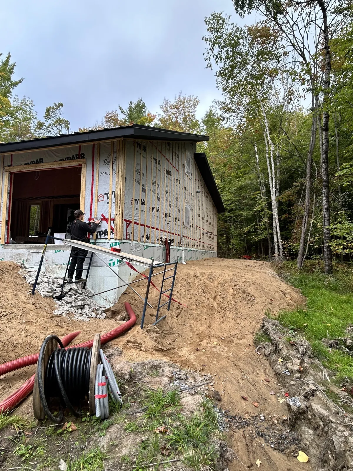 the roof of a building with a tiled roof